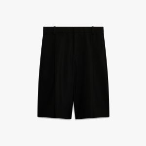 Black Pleated Baggy Shorts