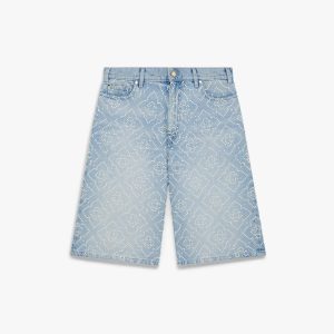 Pearl Monogram Denim Shorts