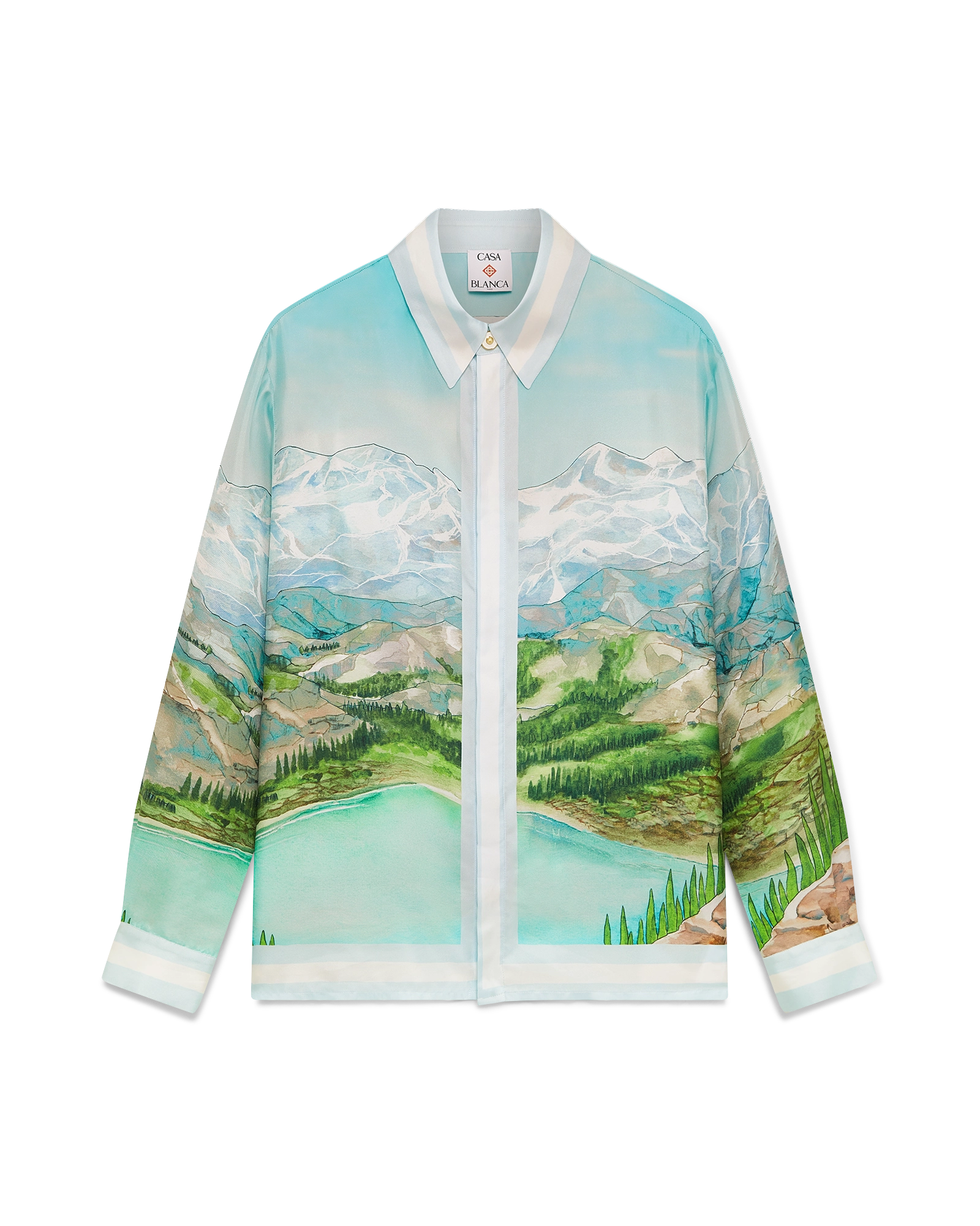 Dalmatian A La Montange Long Sleeve Silk Shirt - Image 10