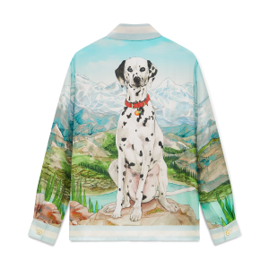 Dalmatian A La Montange Long Sleeve Silk Shirt