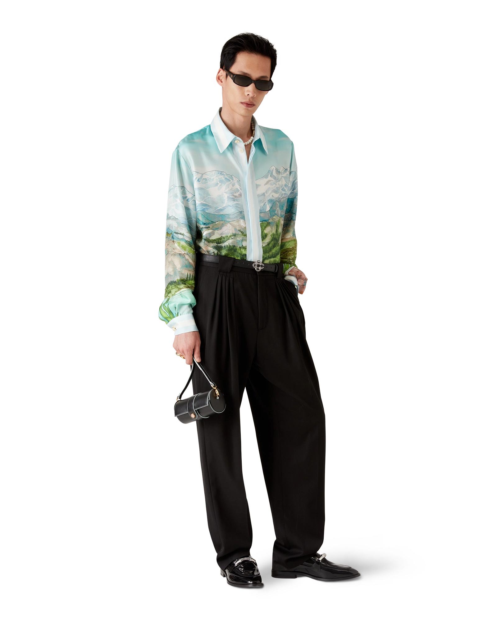 Dalmatian A La Montange Long Sleeve Silk Shirt - Image 3