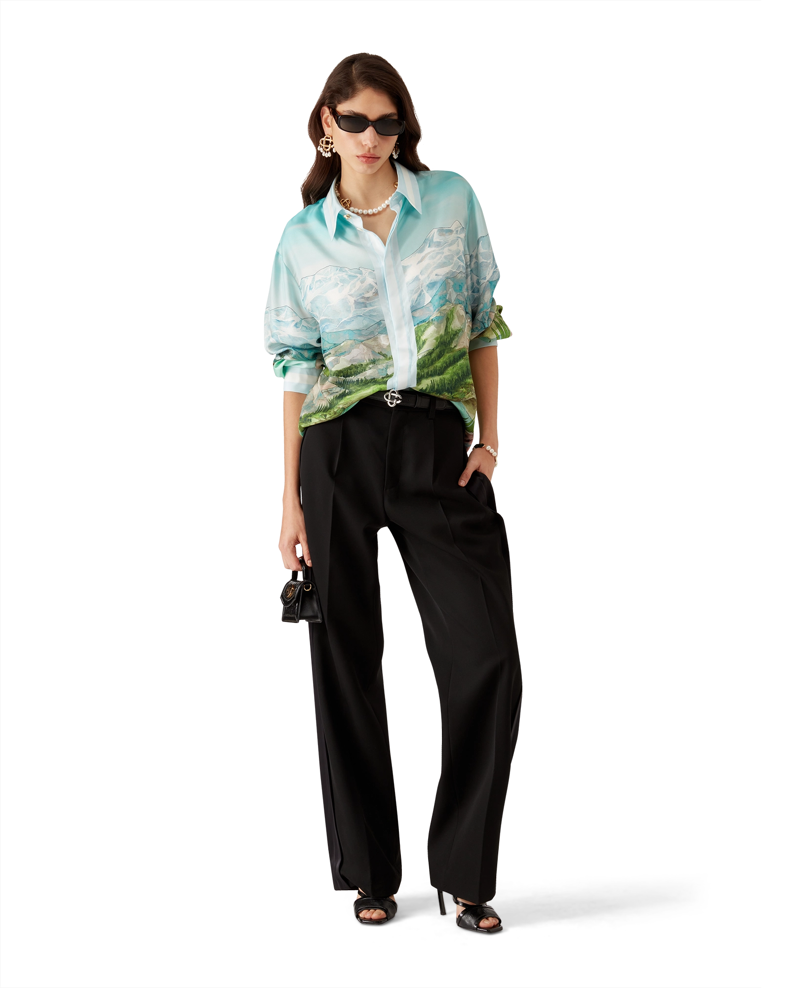 Dalmatian A La Montange Long Sleeve Silk Shirt - Image 2