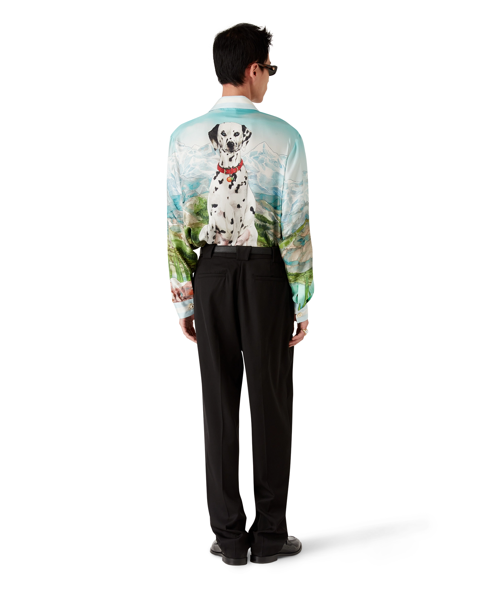 Dalmatian A La Montange Long Sleeve Silk Shirt - Image 5