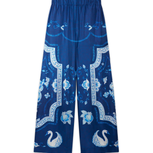 Plat A Dessert Bleu Silk Trousers