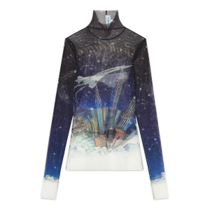 Vol De Nuit Printed Mesh Top