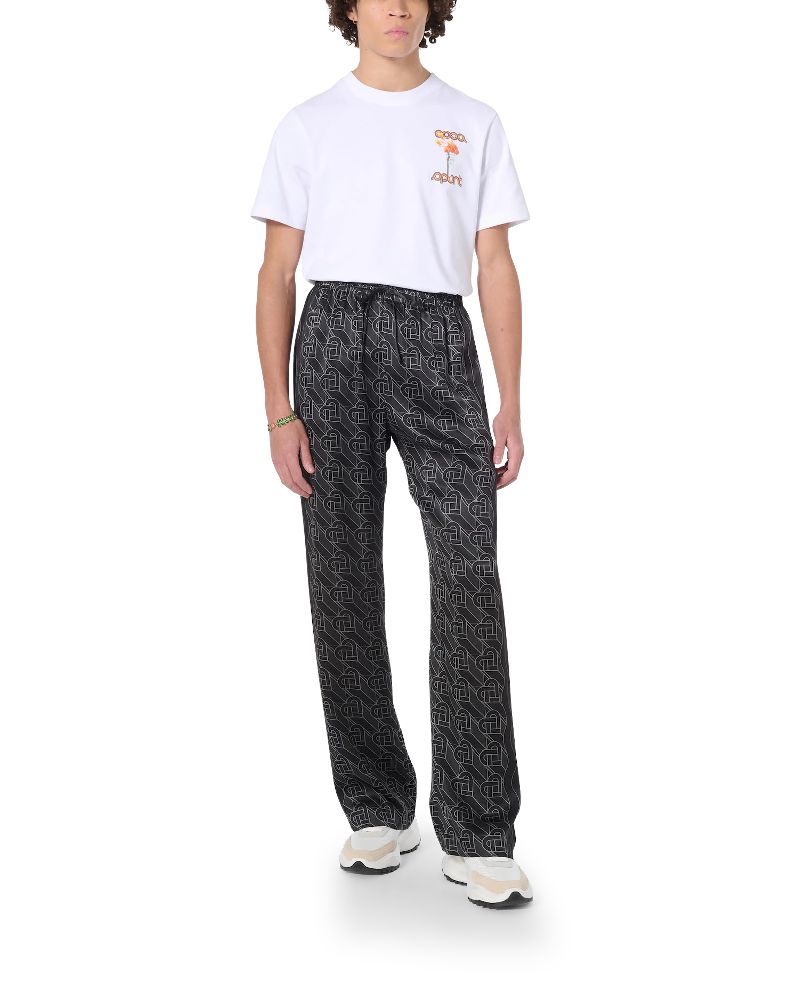 Heart Monogram Pyjama Silk Trousers - Image 2