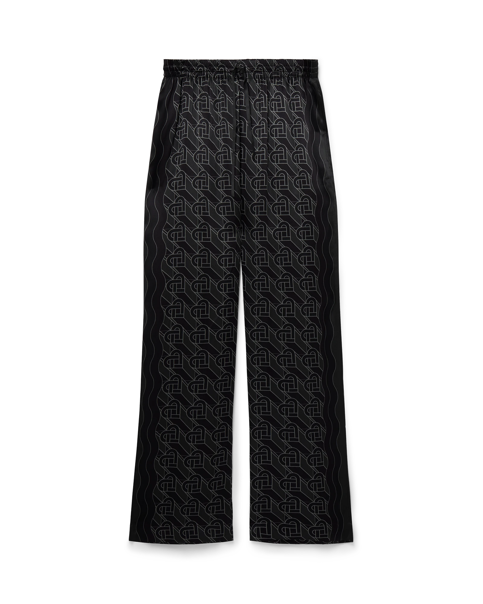Heart Monogram Pyjama Silk Trousers