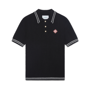 Silver Trim Boucle Polo Shirt