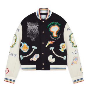 Chenille Patchwork Bomber Jacket