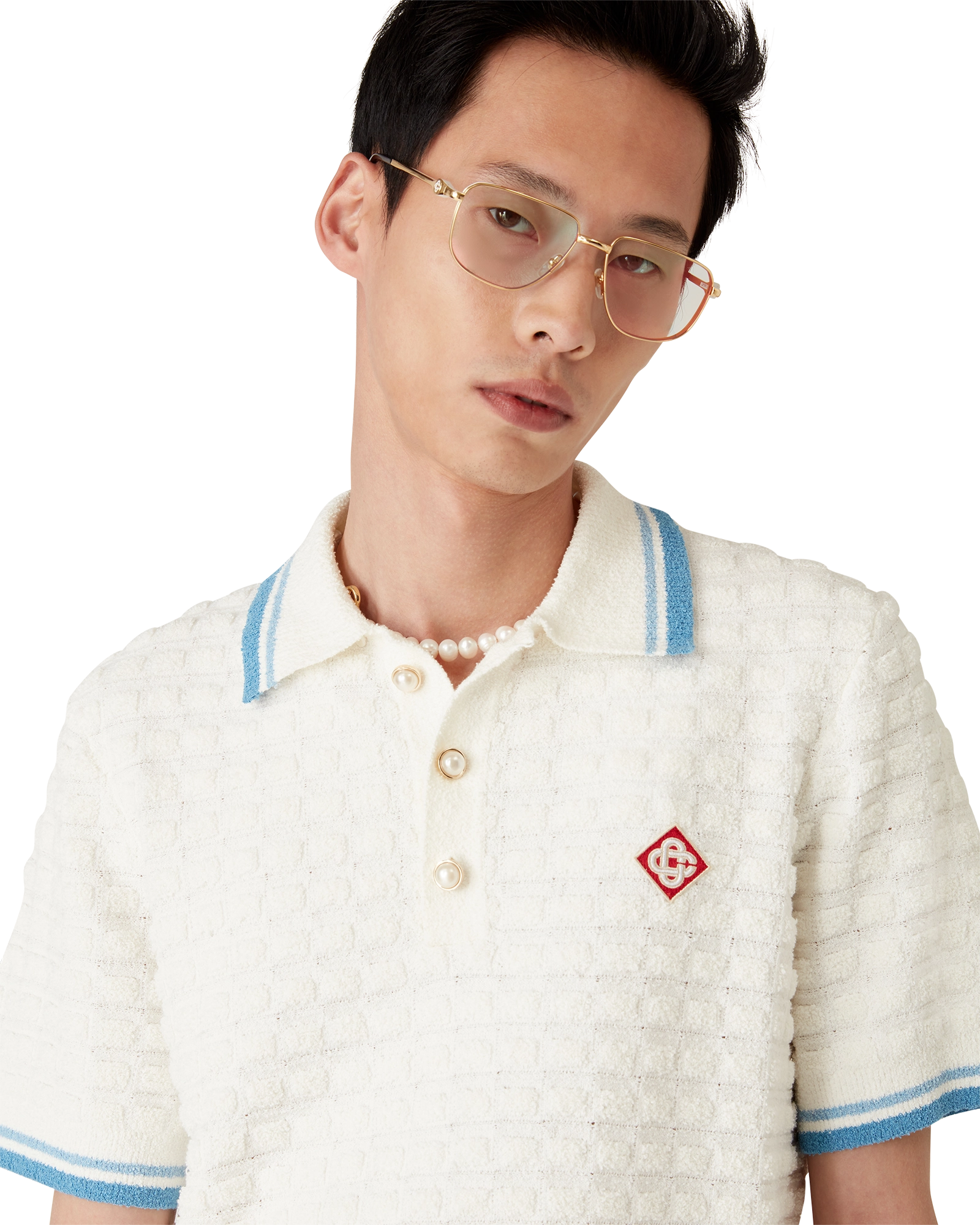 Cotton Boucle Polo Shirt - Image 5