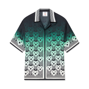 Gradient Monogram Short Sleeve Silk Shirt