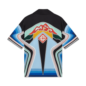 Graphic Mountain Short Sleeve Silk Shirt