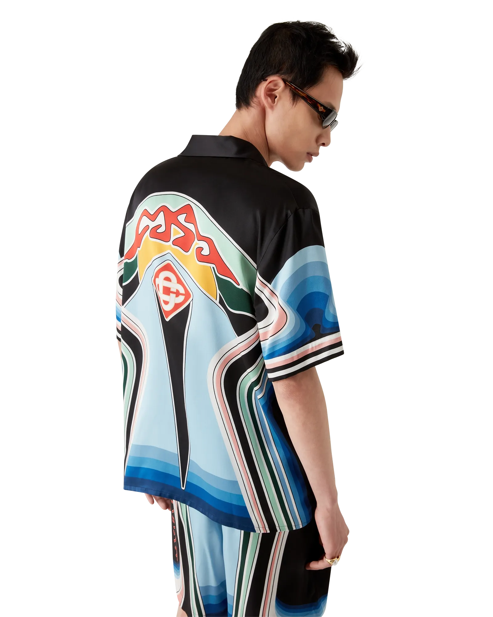 Graphic Mountain Short Sleeve Silk Shirt - Image 4