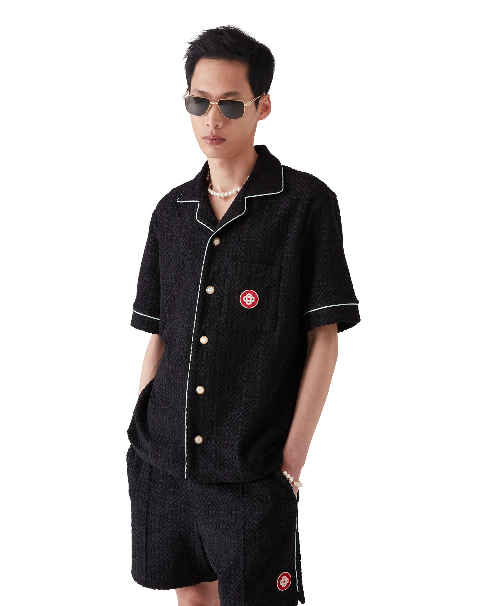 Monogram Jacquard Short Sleeve Towelling Shirt - Image 4