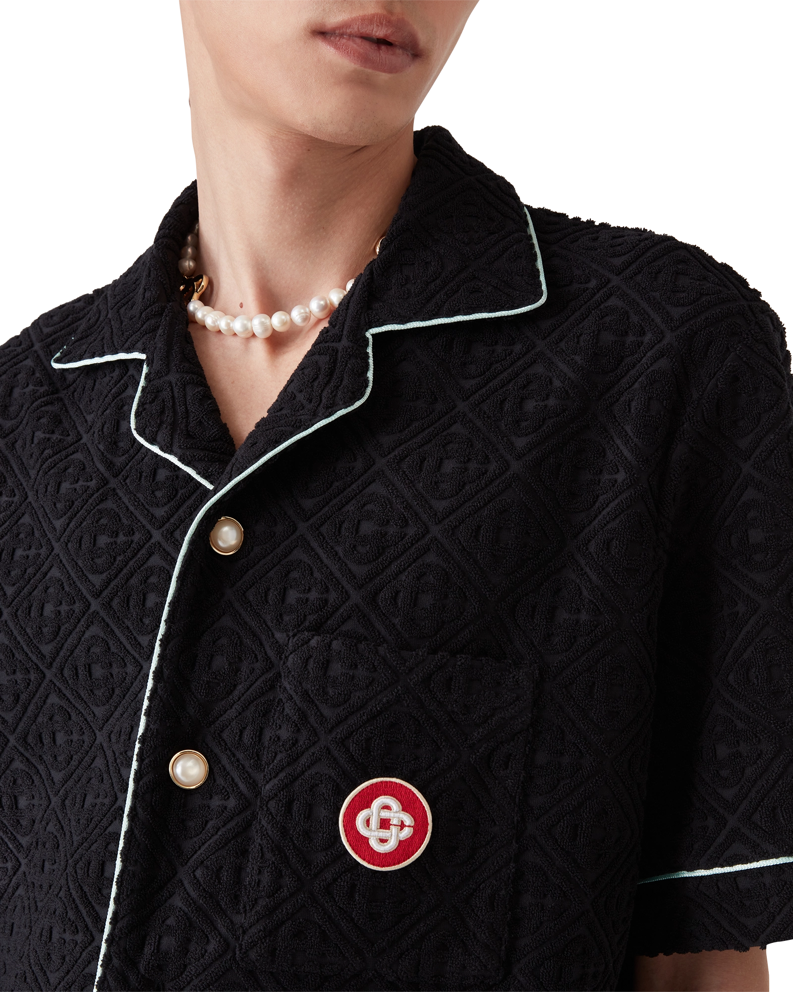 Monogram Jacquard Short Sleeve Towelling Shirt - Image 5
