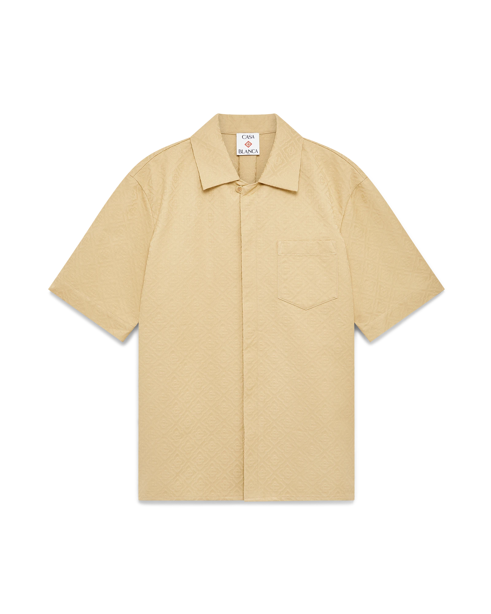 Cotton Monogram Jacquard Short Sleeve Shirt