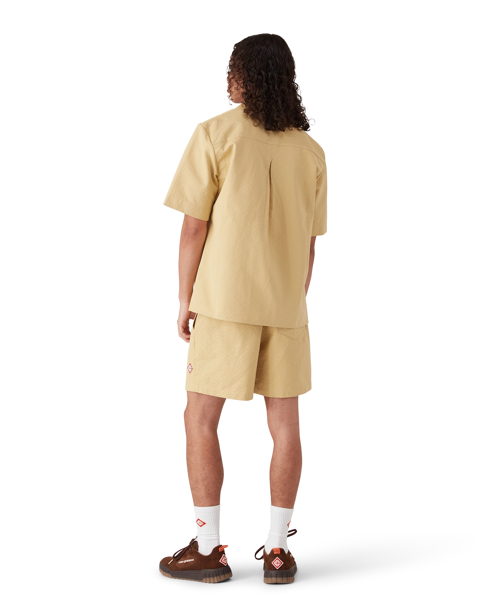 Cotton Monogram Jacquard Short Sleeve Shirt - Image 3