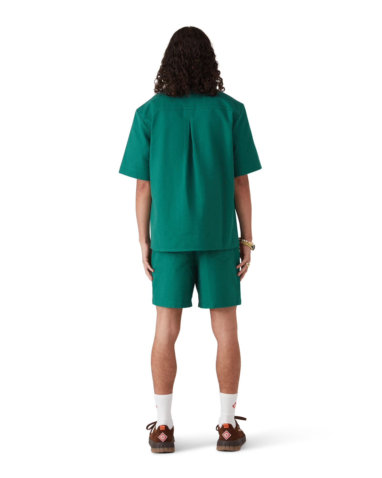 Cotton Monogram Short Sleeve Jacquard Shirt - Image 3