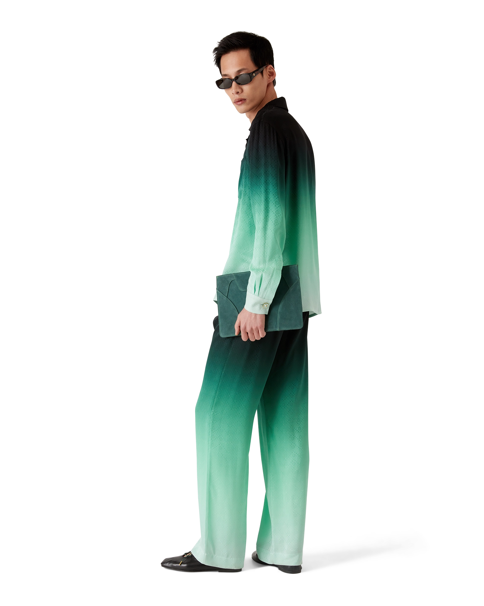 Gradient Ping Pong Jacquard Silk Trousers - Image 3