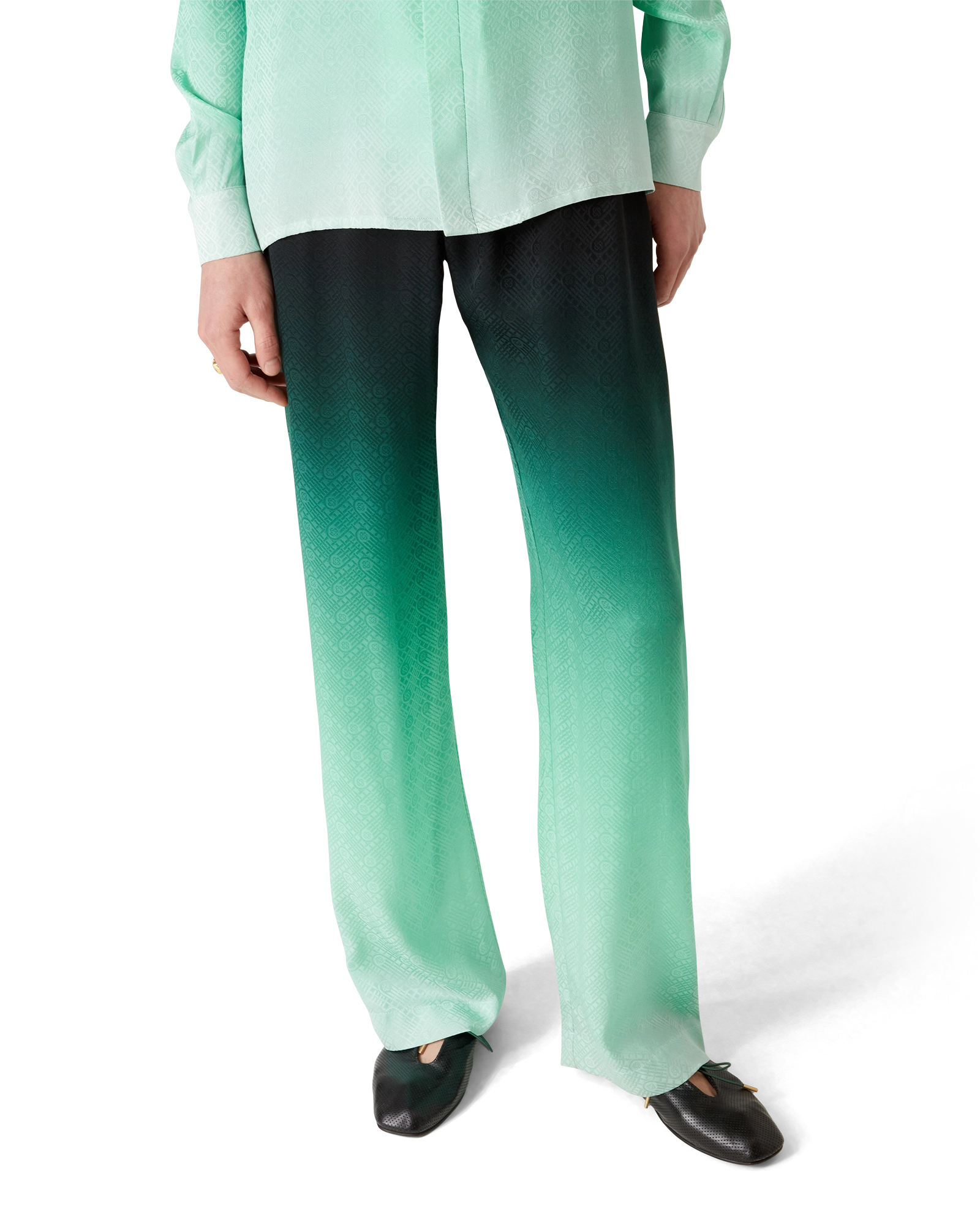 Gradient Ping Pong Jacquard Silk Trousers - Image 4