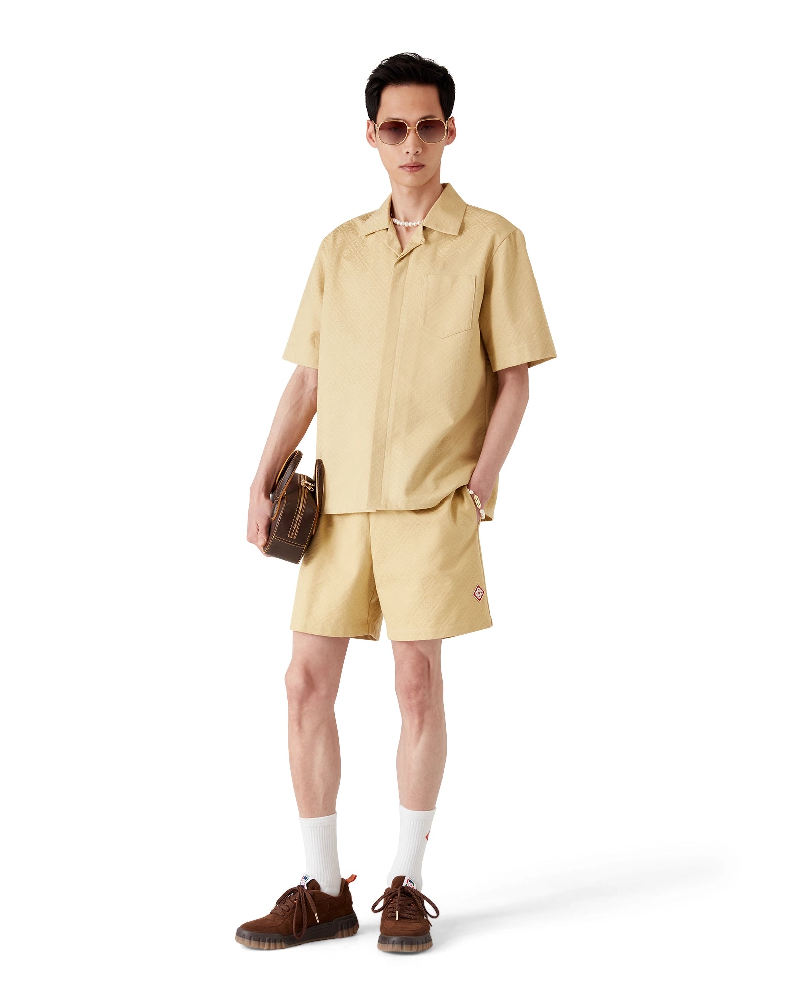 Cotton Monogram Jacquard Shorts - Image 2