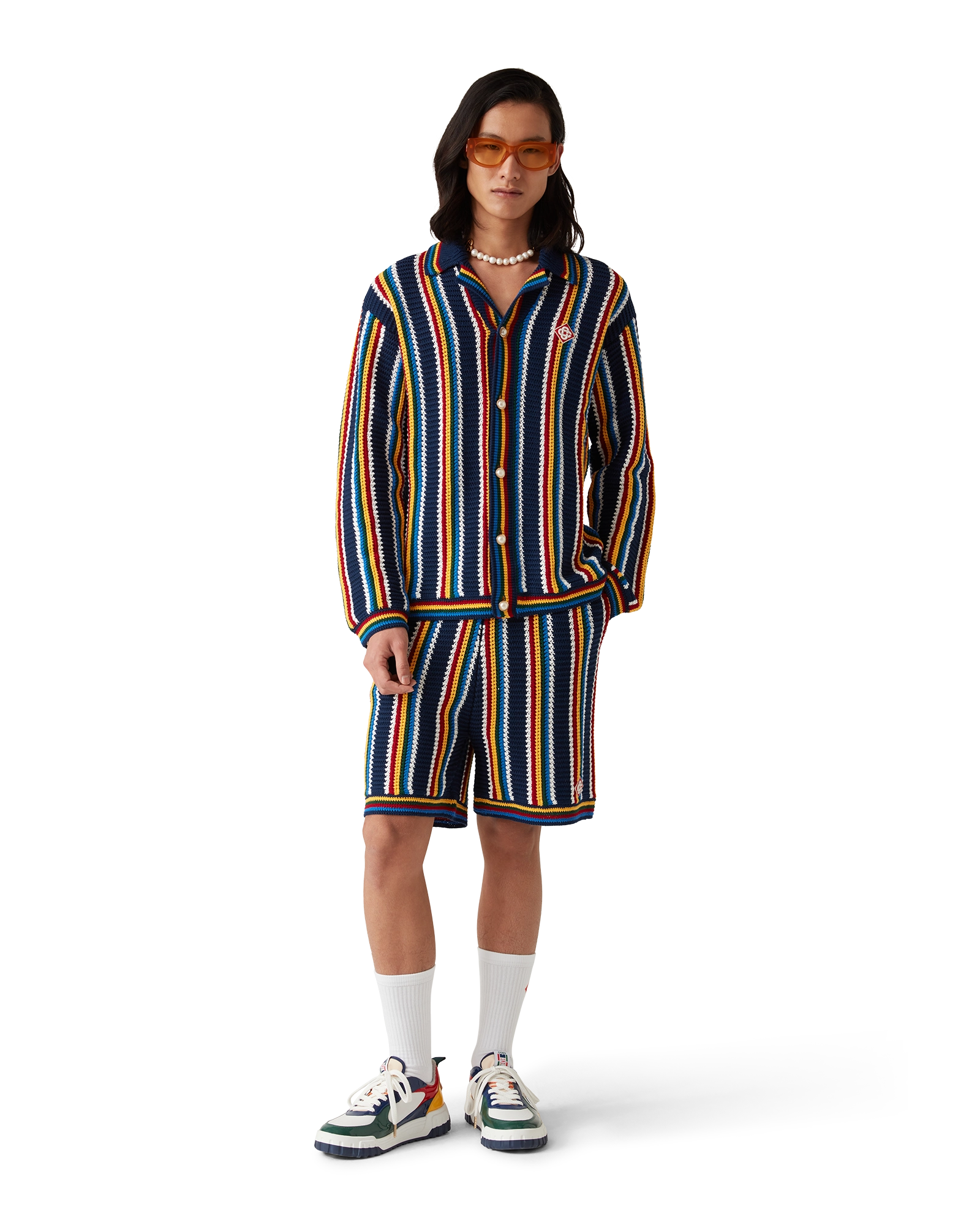 Crochet Long Sleeve Stripe Shirt - Image 2