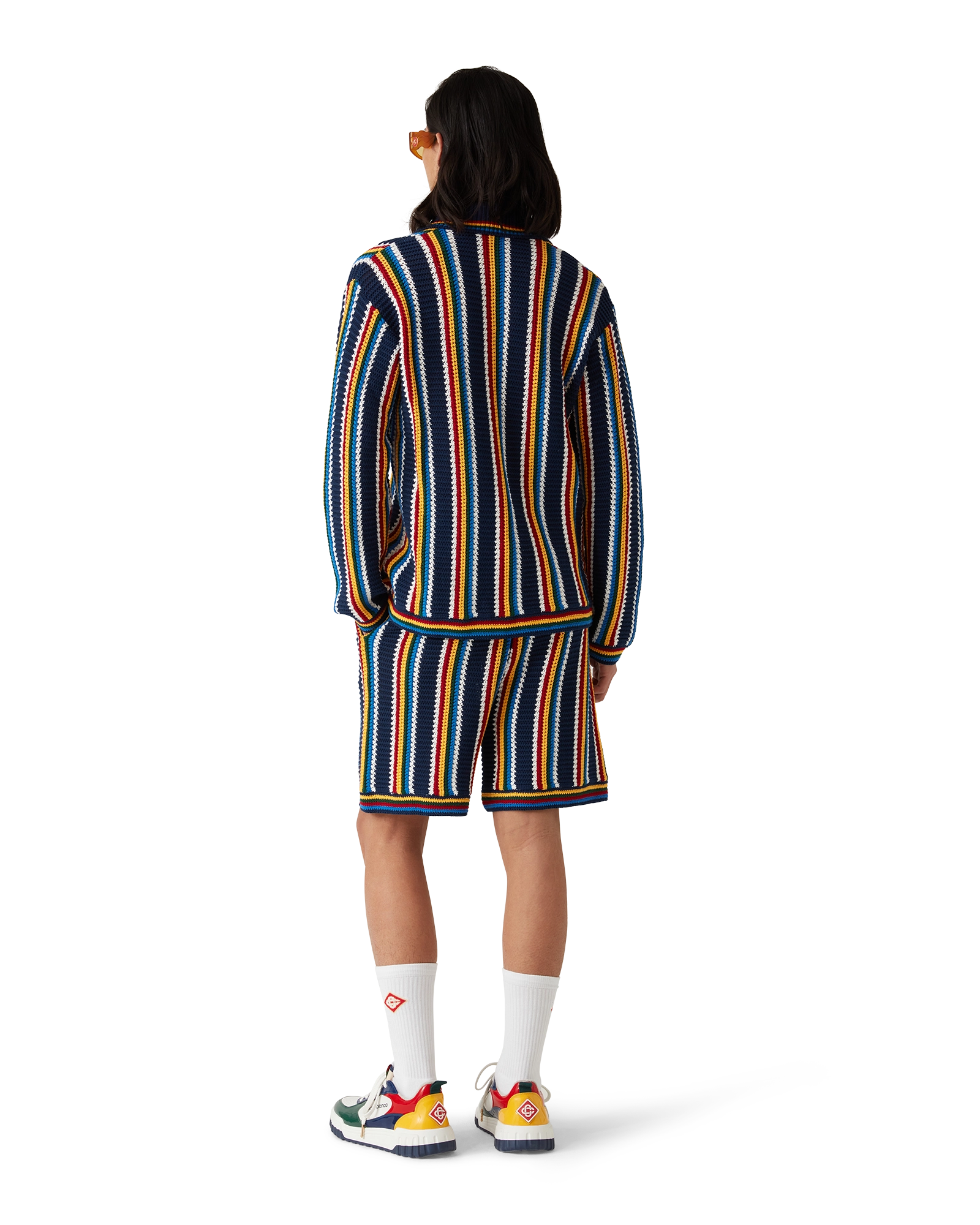 Crochet Long Sleeve Stripe Shirt - Image 3