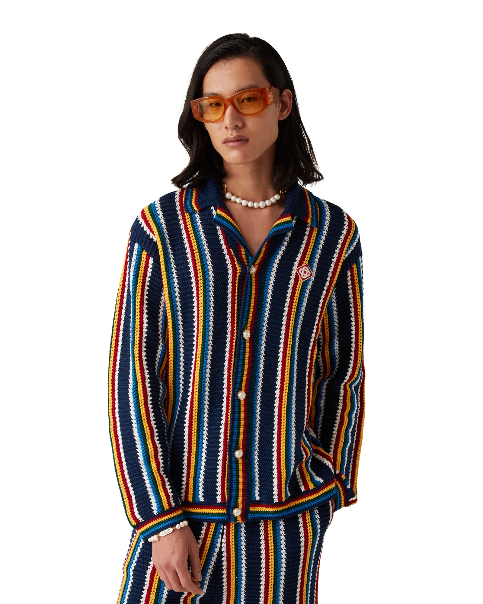Crochet Long Sleeve Stripe Shirt - Image 4