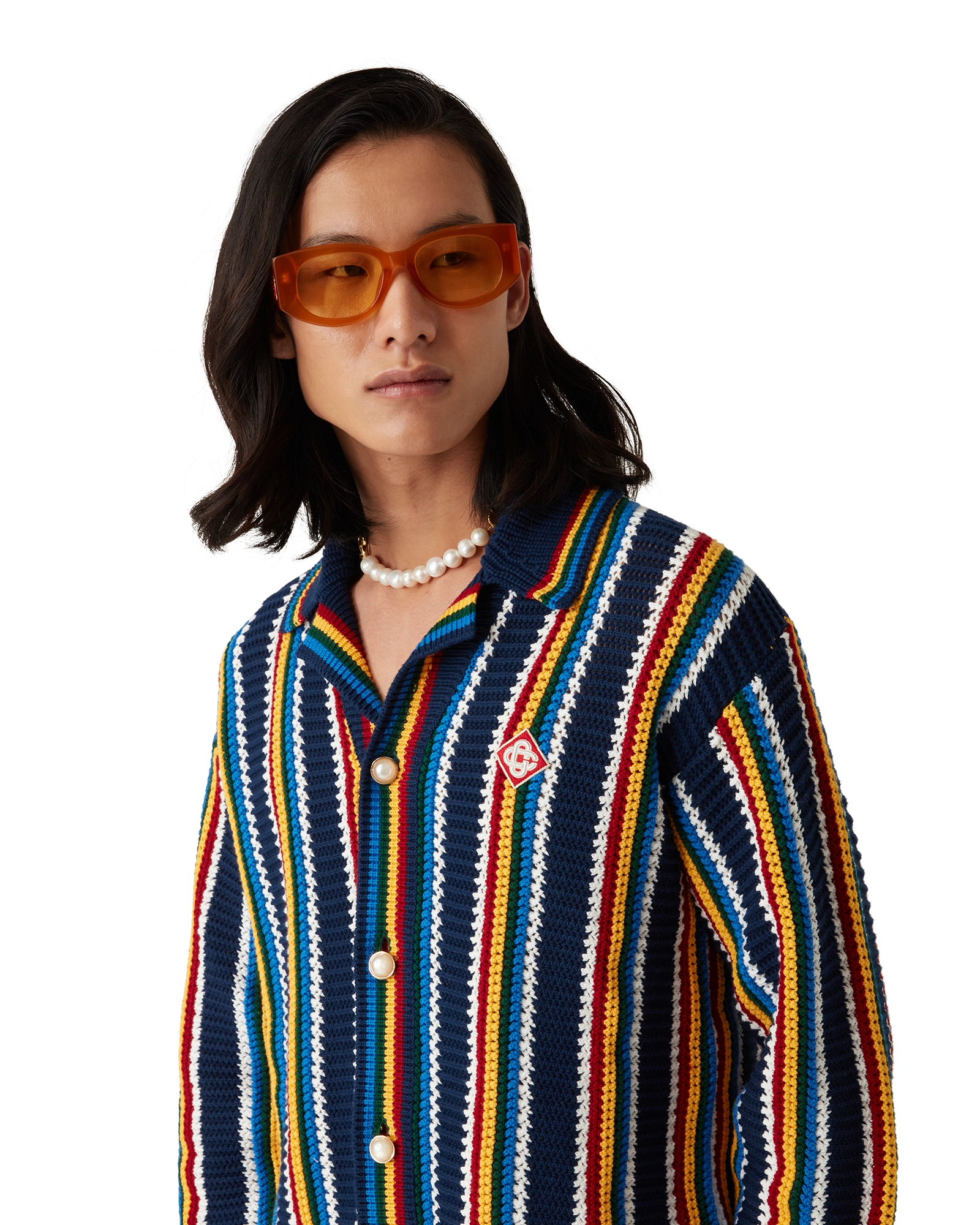 Crochet Long Sleeve Stripe Shirt - Image 5