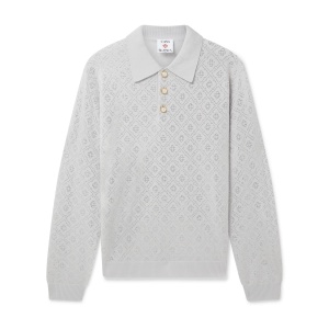 Crystal Monogram Knit Polo Shirt