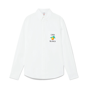 Embroidered Orange Oxford Shirt