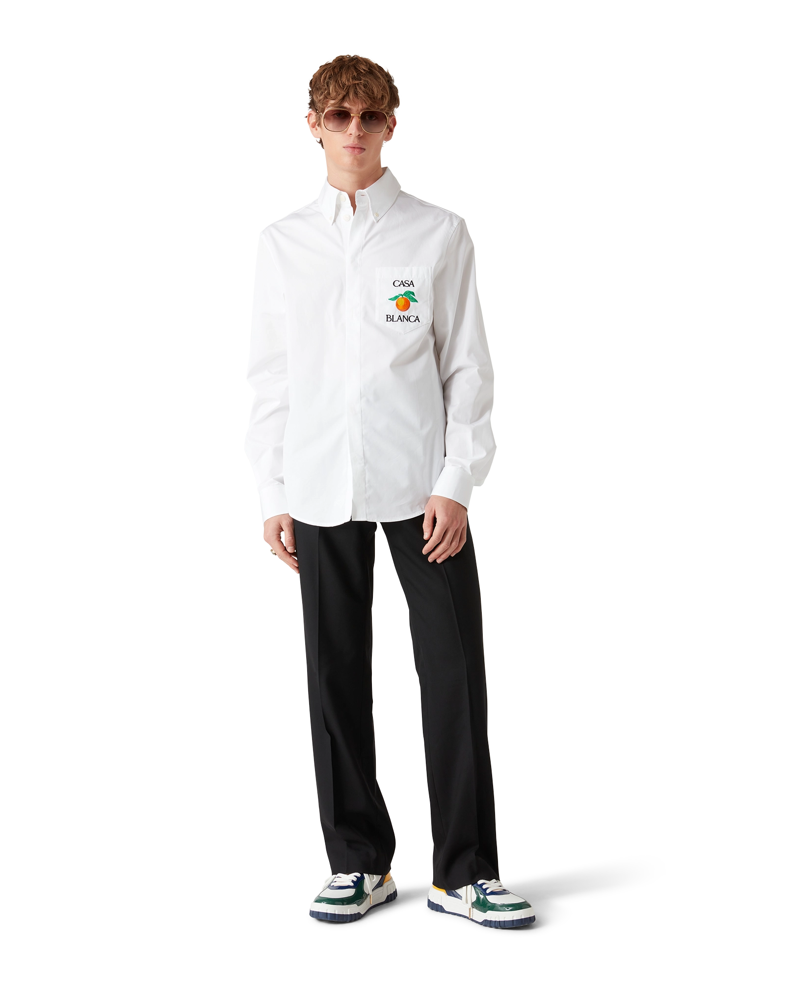 Embroidered Orange Oxford Shirt - Image 2