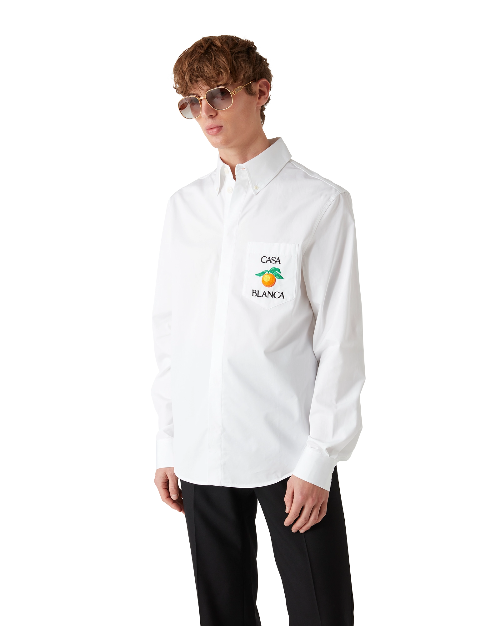 Embroidered Orange Oxford Shirt - Image 4