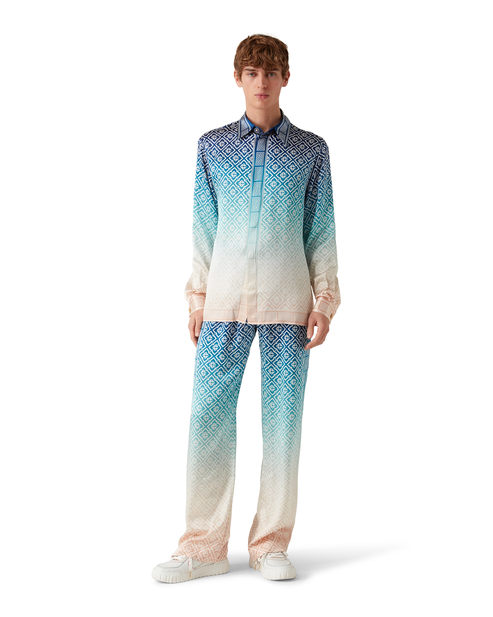 Jacquard Gradient Silk Trousers - Image 2