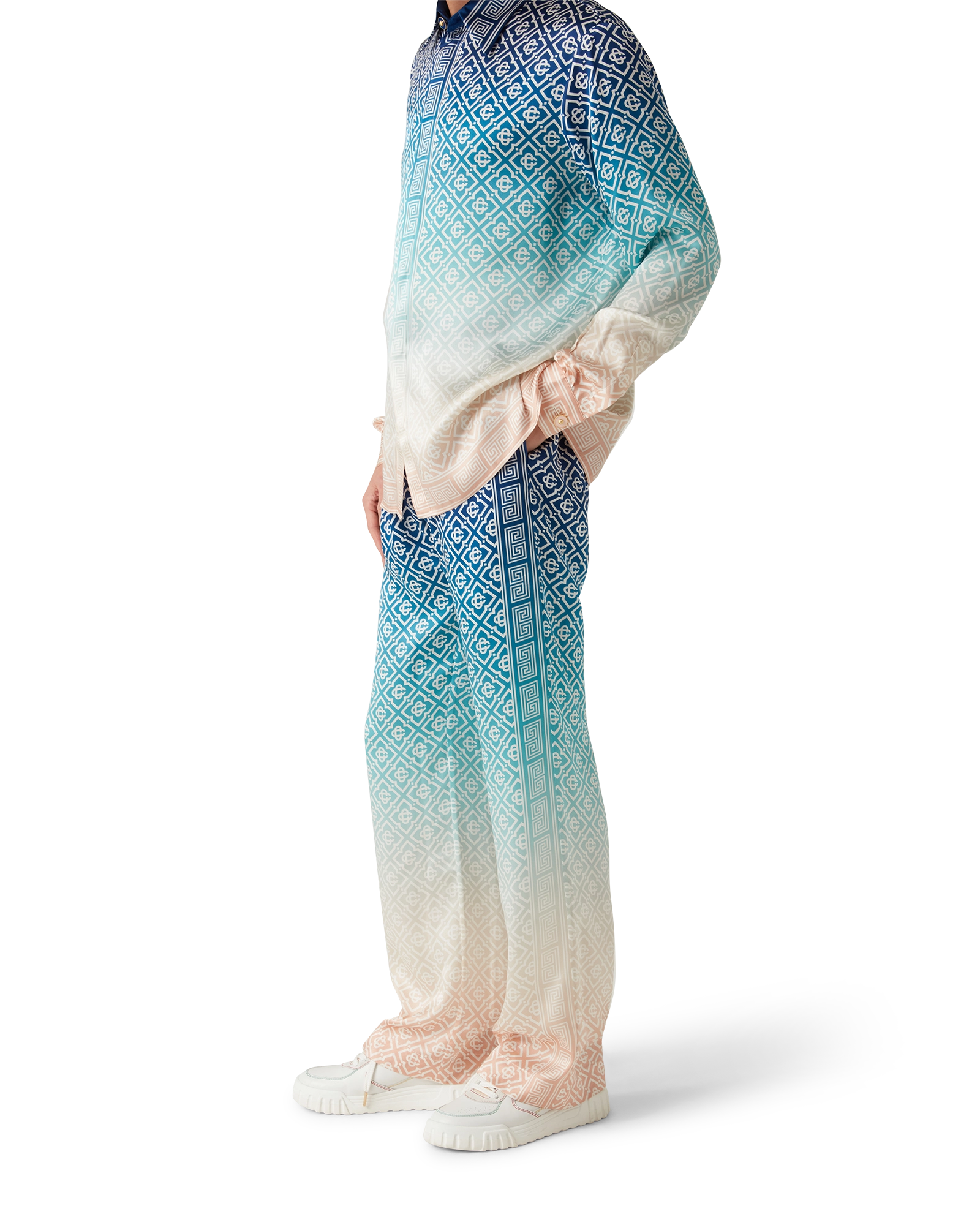 Jacquard Gradient Silk Trousers - Image 4