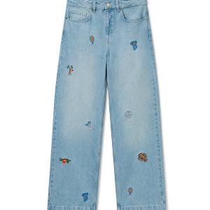 Embroidered Motif Jeans