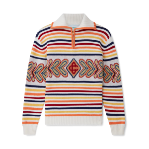 Multicolour Zip Up Diamond Jumper