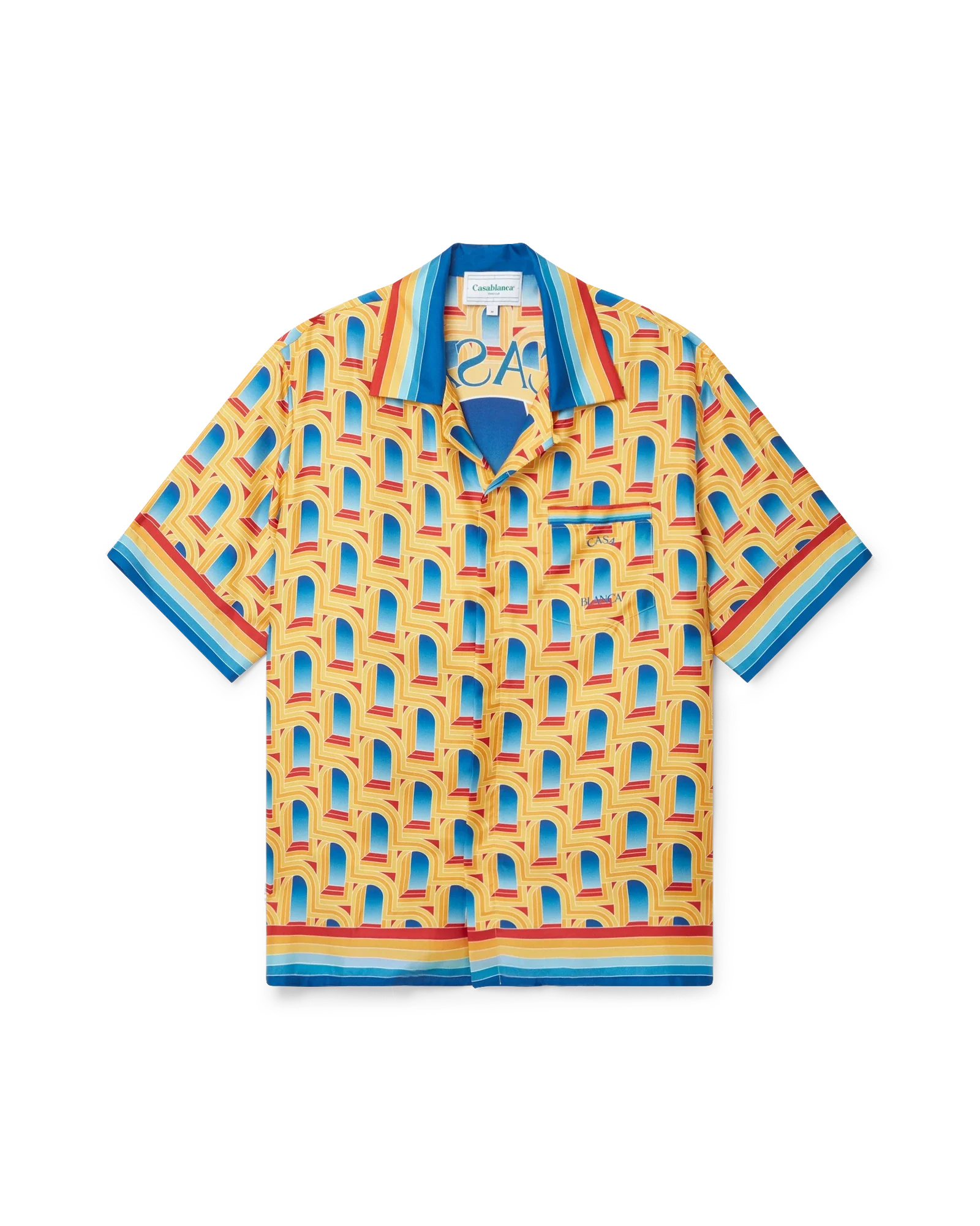 L'Arche De Jour Cuban Collar Silk Shirt - Image 4