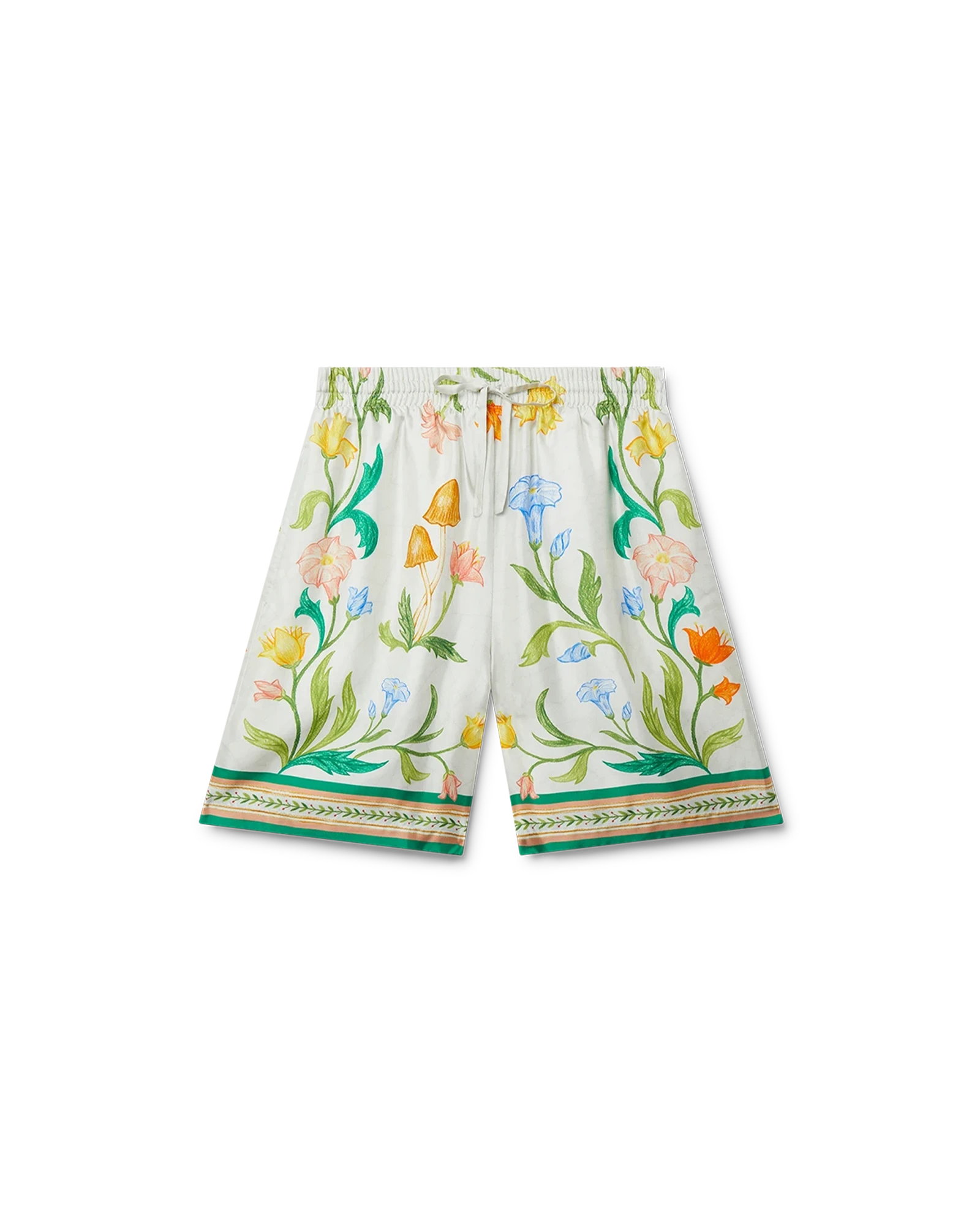 L'Arche Fleurie Silk Shorts