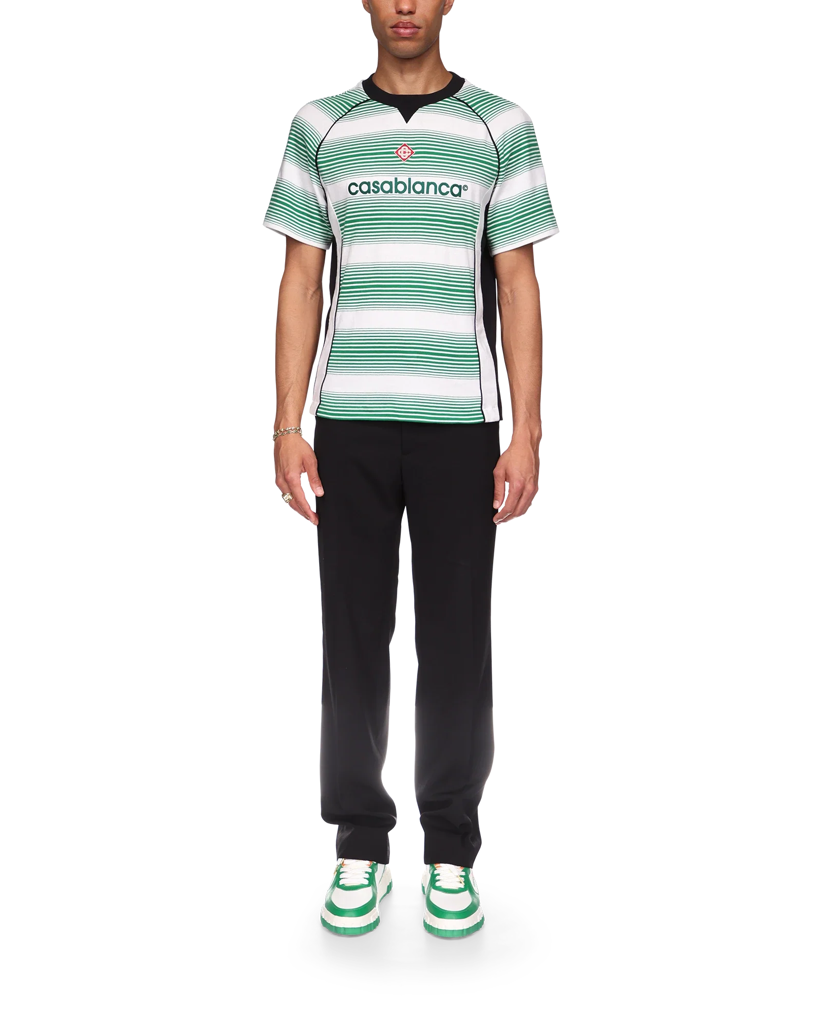 Gradient Stripe Panelled Short Sleeve T-Shirt - Image 2