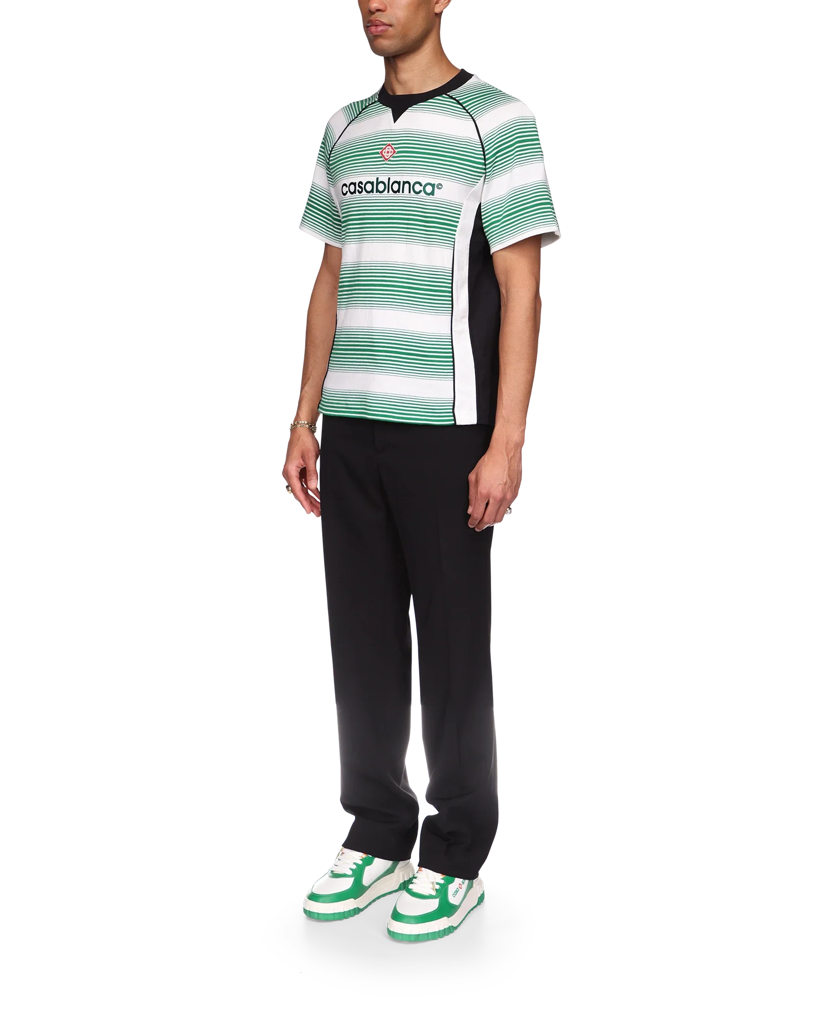 Gradient Stripe Panelled Short Sleeve T-Shirt - Image 3