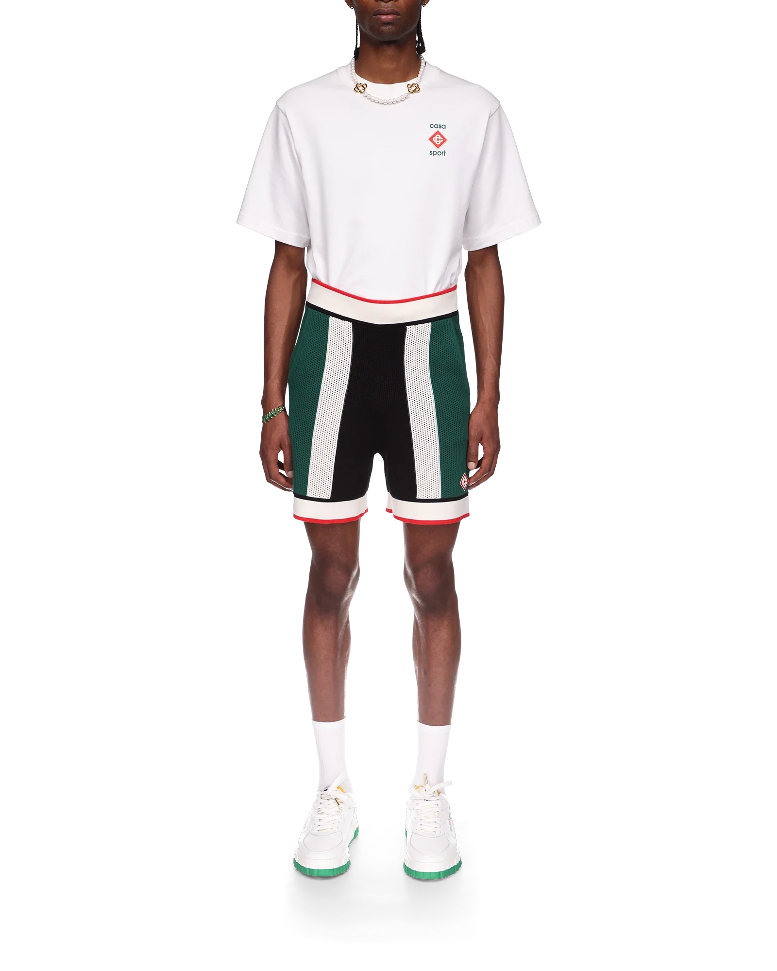Striped Mesh Shorts - Image 2