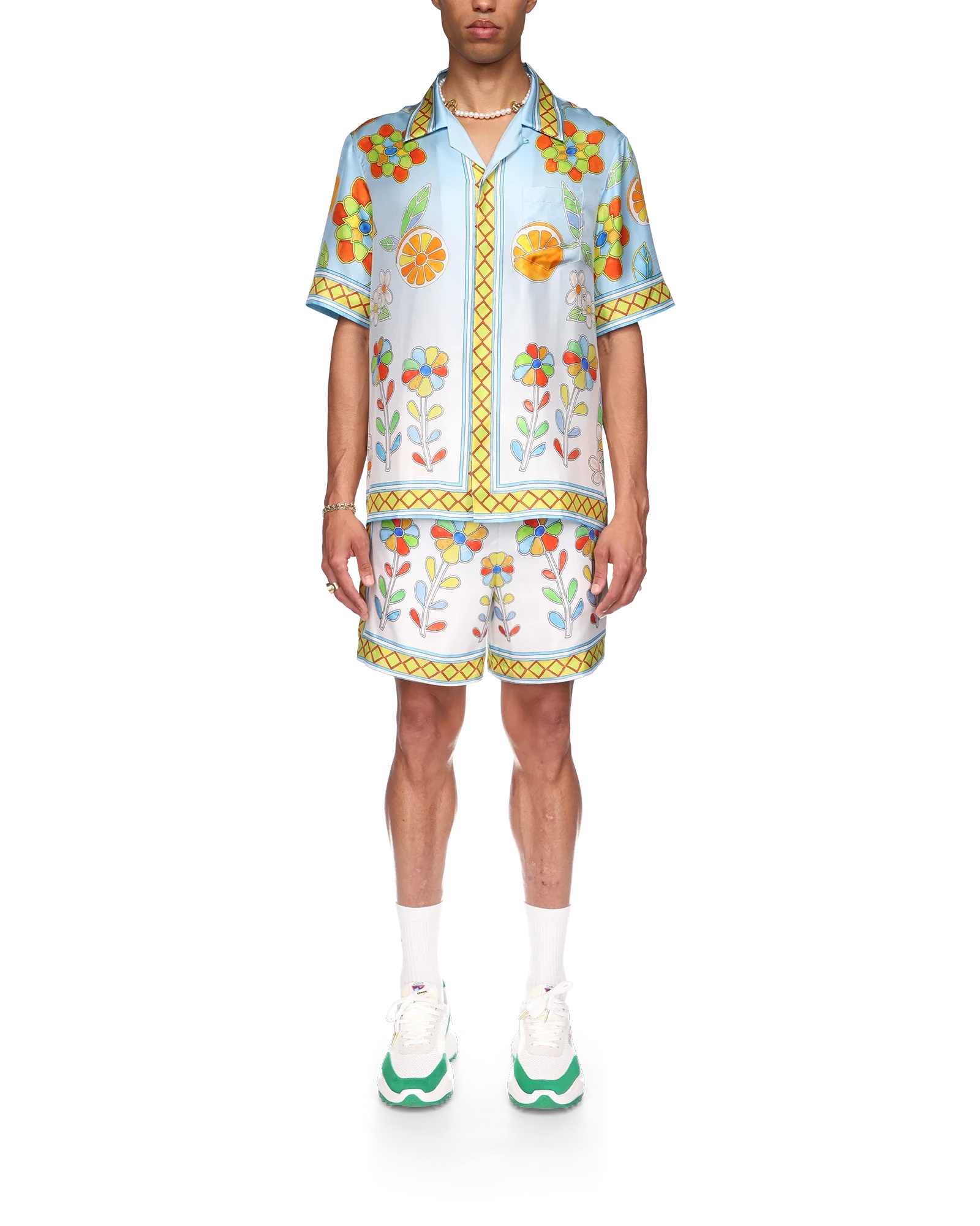 Yoruba Flowers Short Sleeve Silk Shirt - Image 4