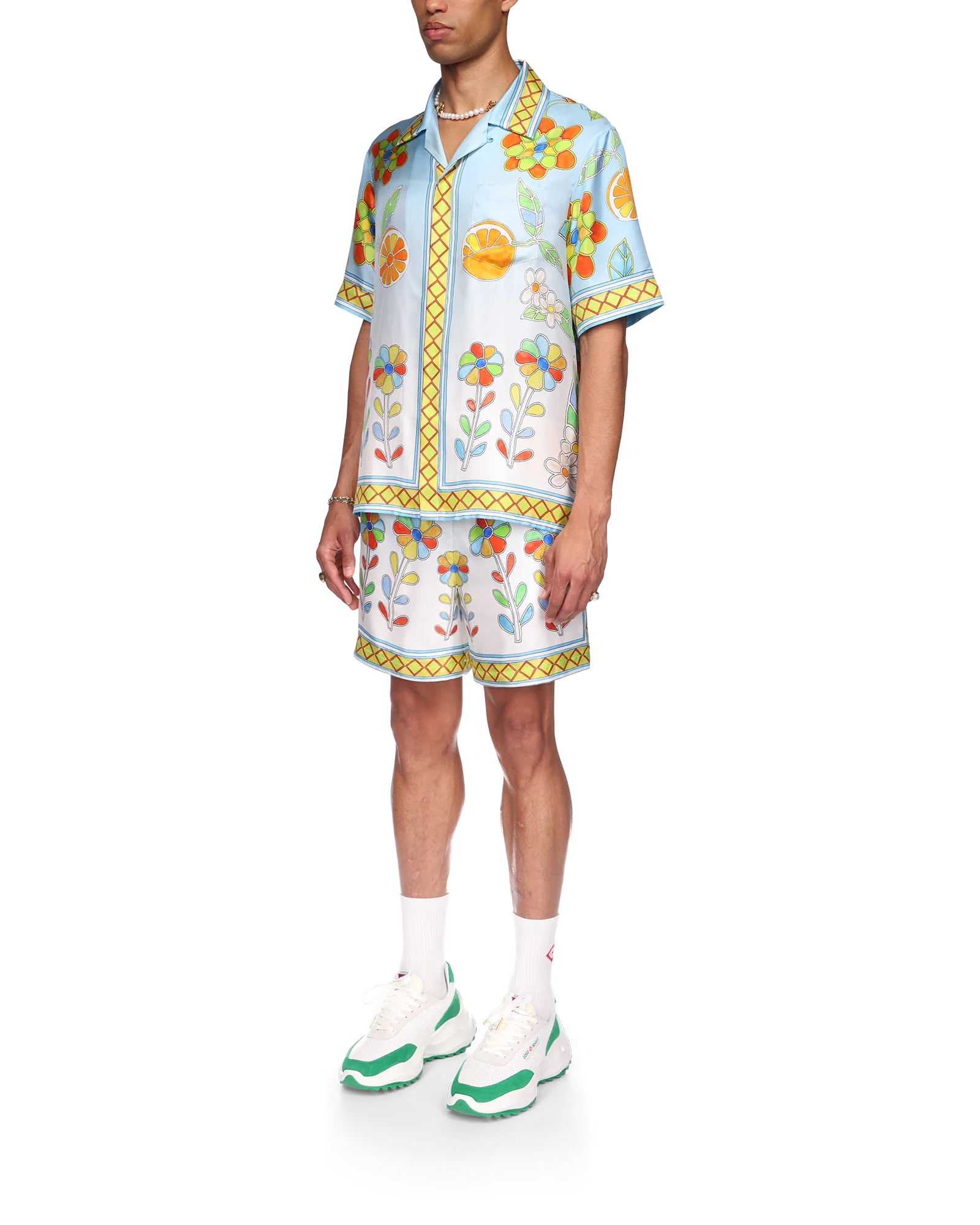 Yoruba Flowers Short Sleeve Silk Shirt - Image 5