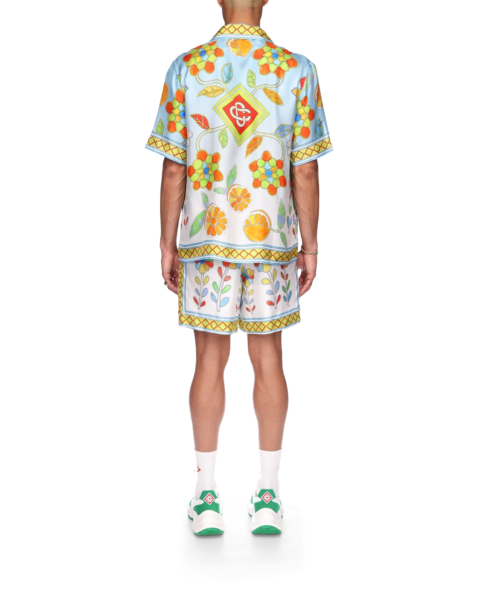 Yoruba Flowers Short Sleeve Silk Shirt - Image 2