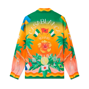 Tennis Club En Fleur Long Sleeve Silk Shirt