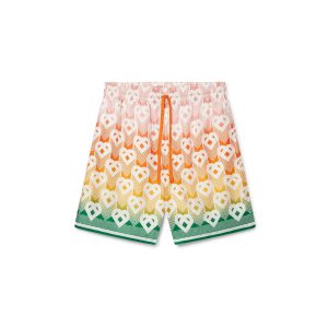 Gradient Heart Monogram Silk Shorts
