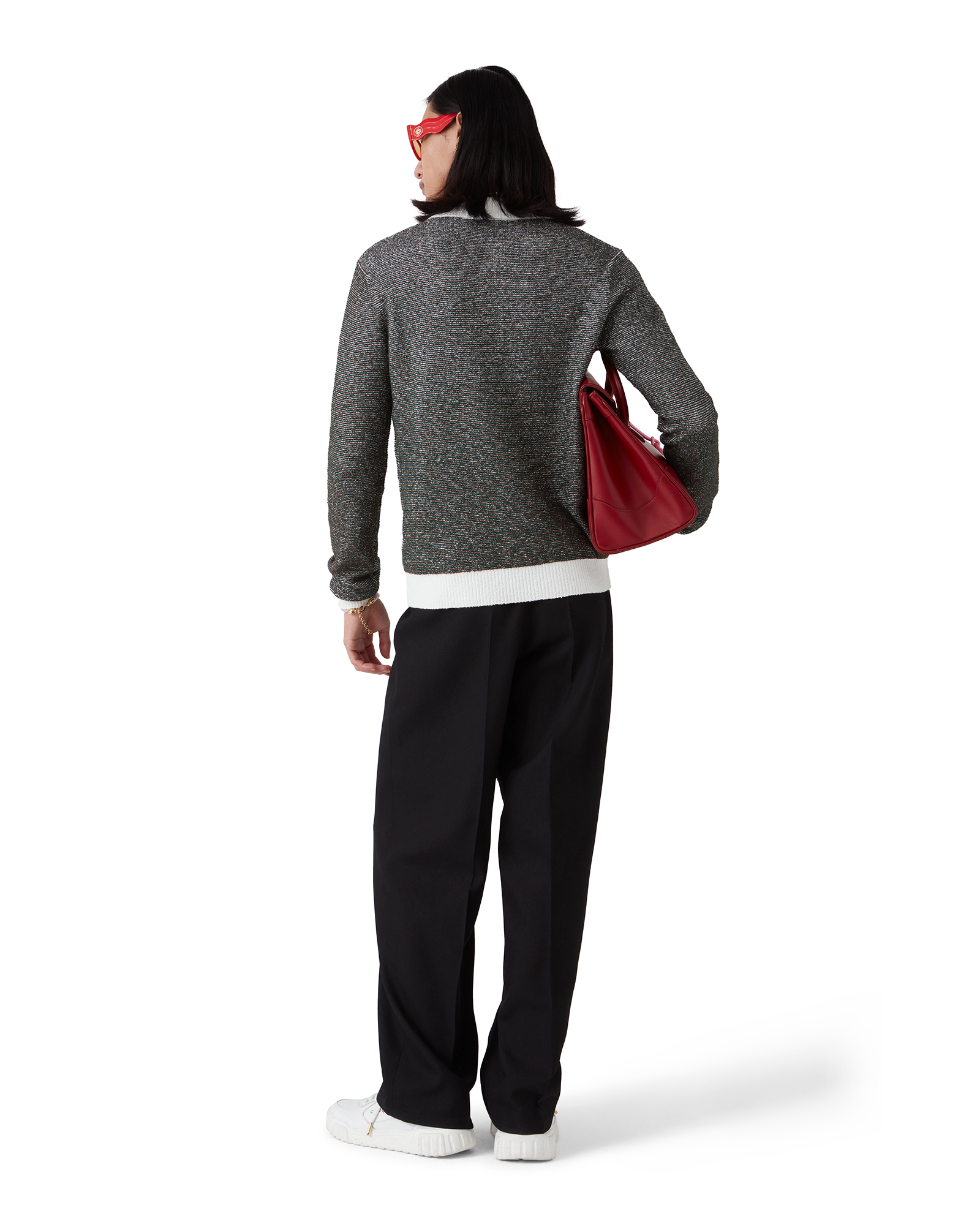 Boucle Stripe Long Sleeve Polo Shirt - Image 3