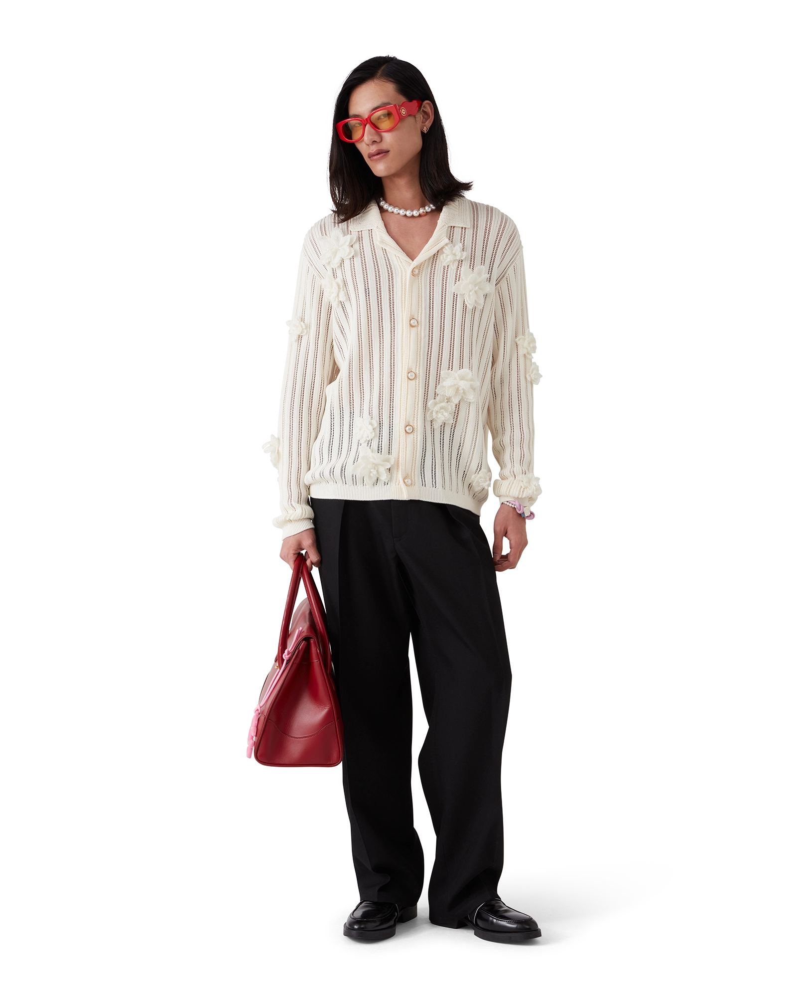 Flower Lace Knit Shirt - Image 2