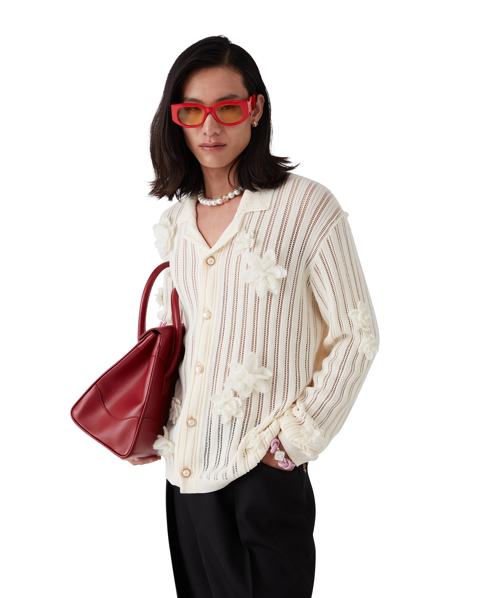 Flower Lace Knit Shirt - Image 4